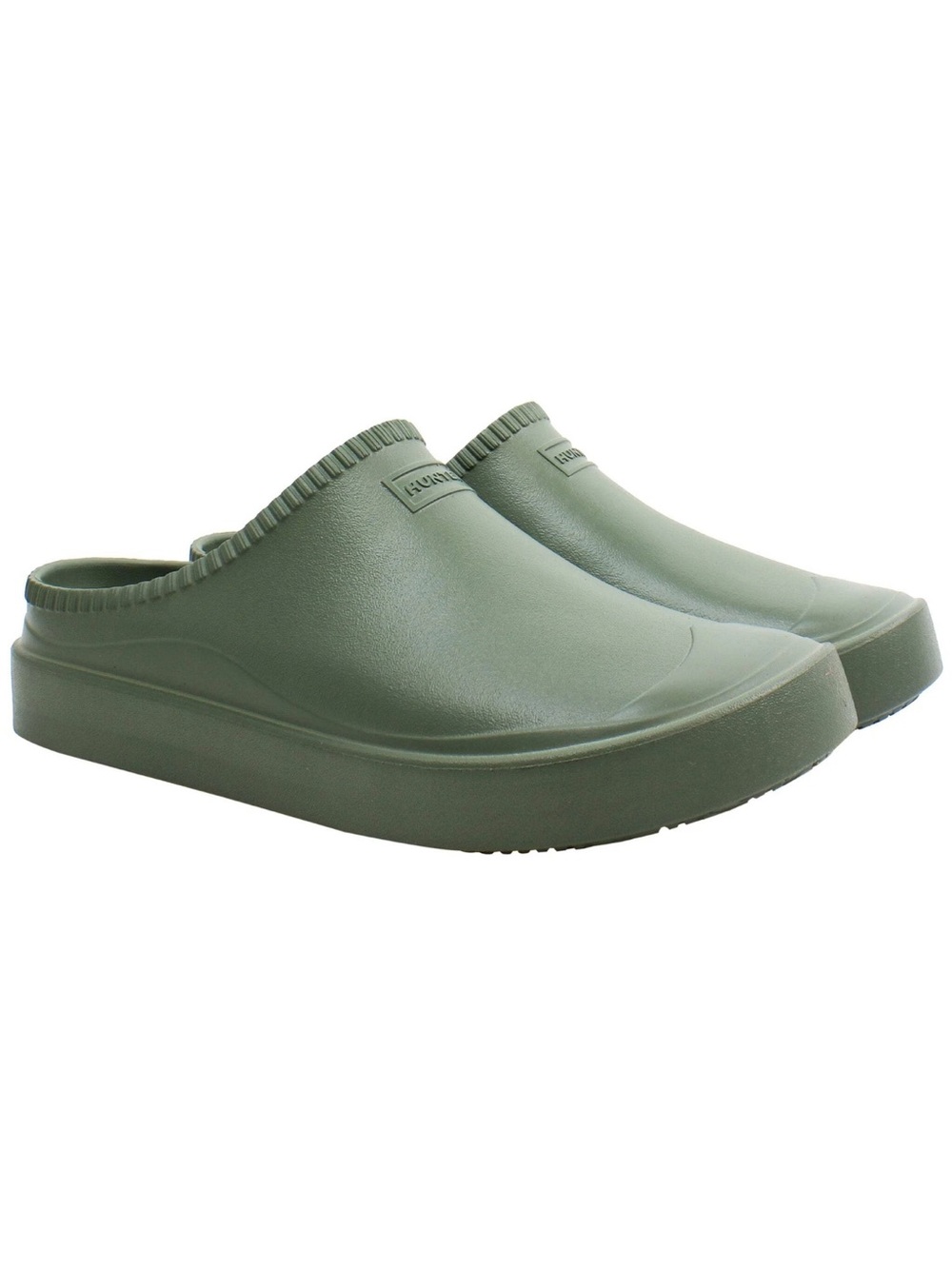Hunter in/out bloom algae foam clog Slip-On in Olive/lichen Green. Unisex